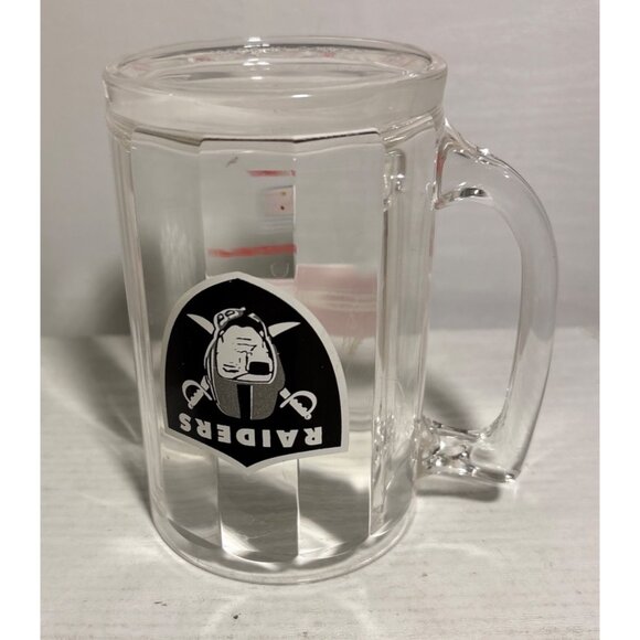 Budweiser NFL Raiders Clear Plastic Mug 4.75 Inches Tall Football Las Vegas - Picture 4 of 6